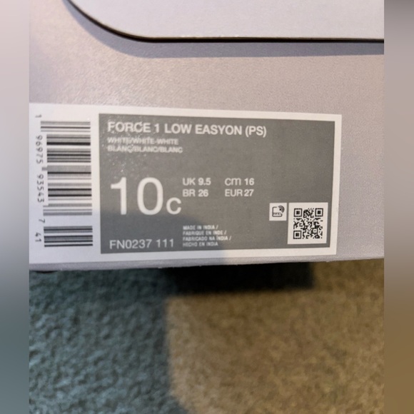 Toddler Force 1 Low EasyOn Kids White Sneakers - Picture 7 of 8